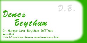 denes beythum business card